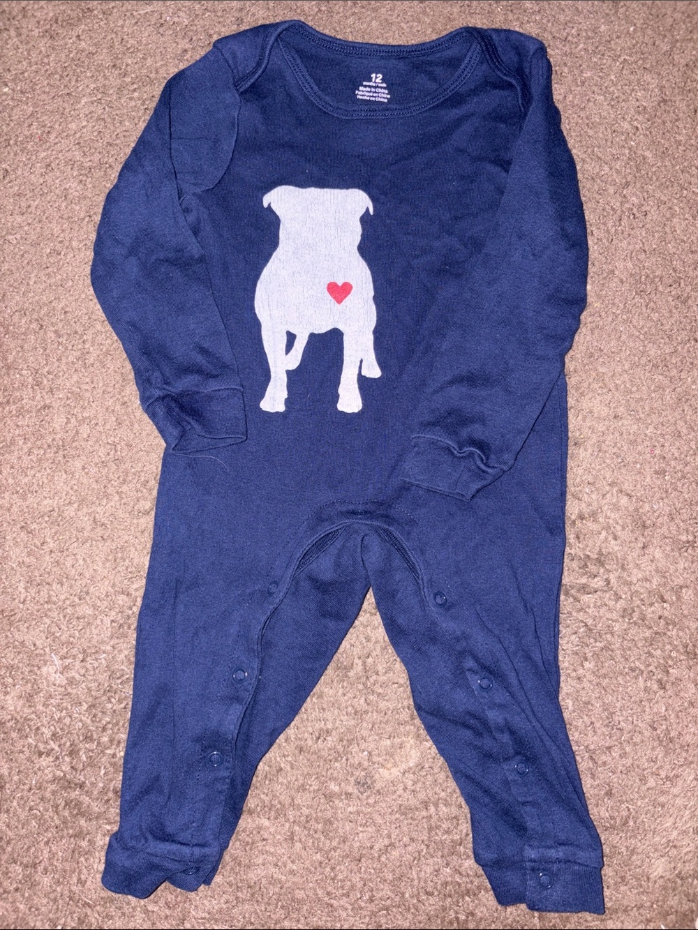 Baby One-Piece with American Pit Bull Terrier ❤️